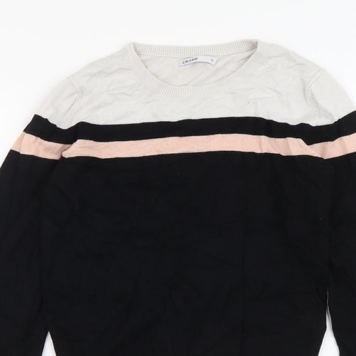 Cropp Womens Black Round Neck Viscose Pullover Jumper Size XS - Colour Block