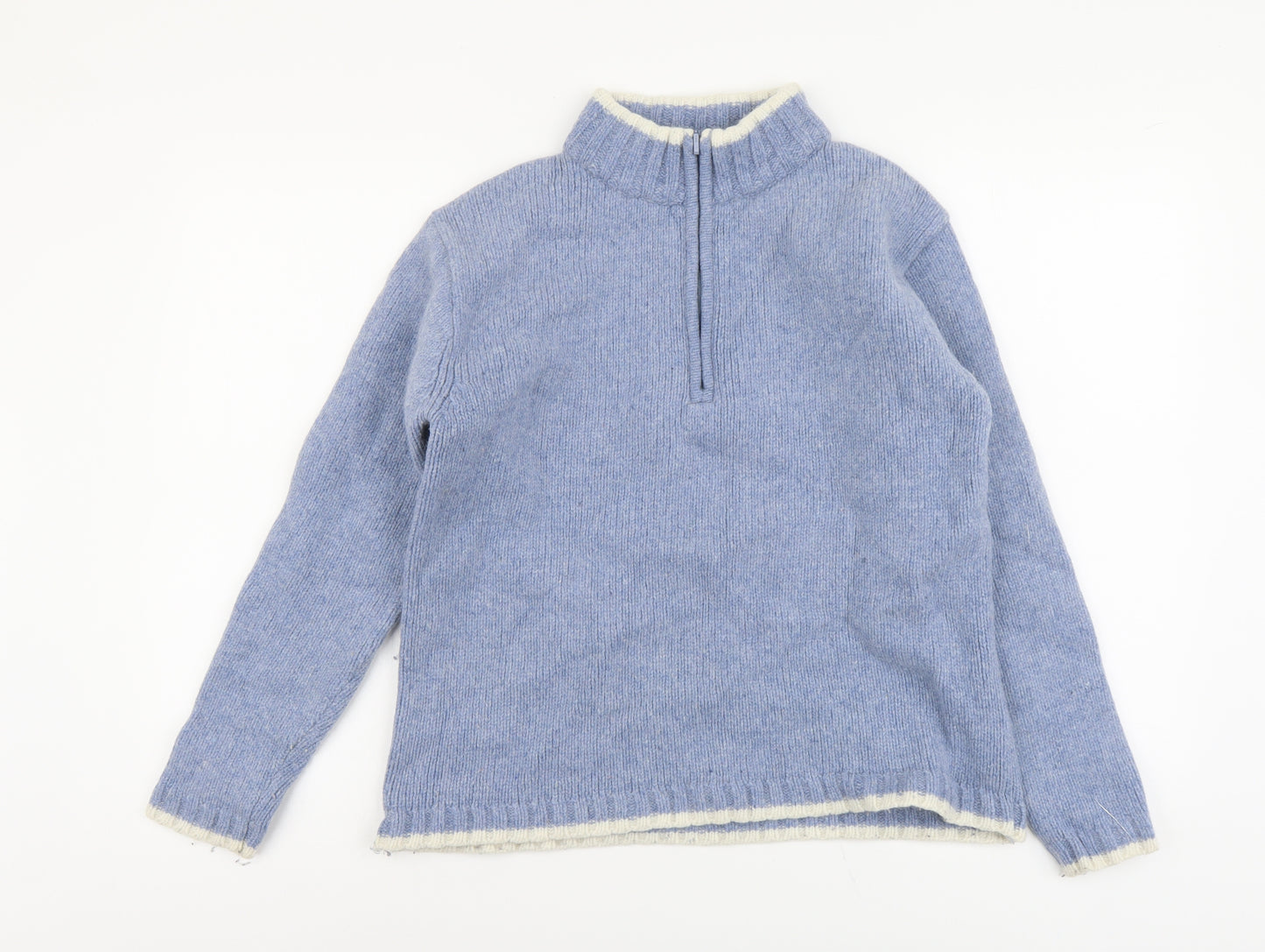 Peter Storm Womens Blue High Neck Wool Pullover Jumper Size 14