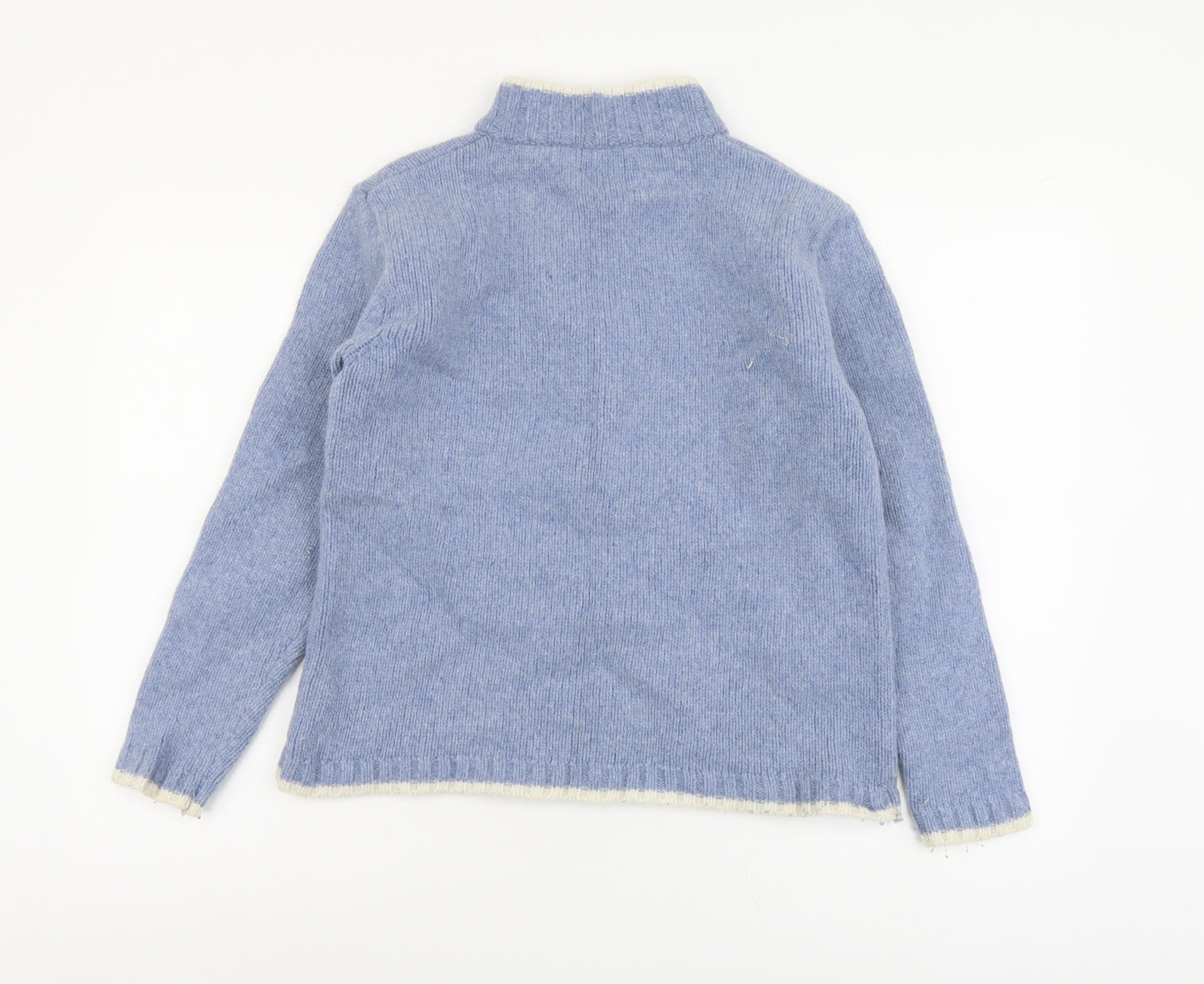 Peter Storm Womens Blue High Neck Wool Pullover Jumper Size 14