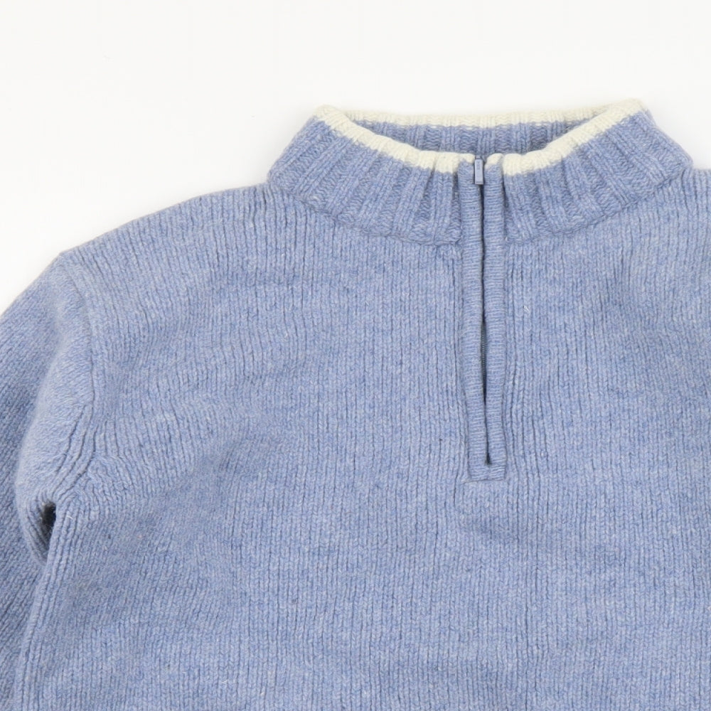 Peter Storm Womens Blue High Neck Wool Pullover Jumper Size 14