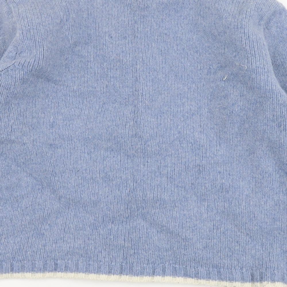 Peter Storm Womens Blue High Neck Wool Pullover Jumper Size 14