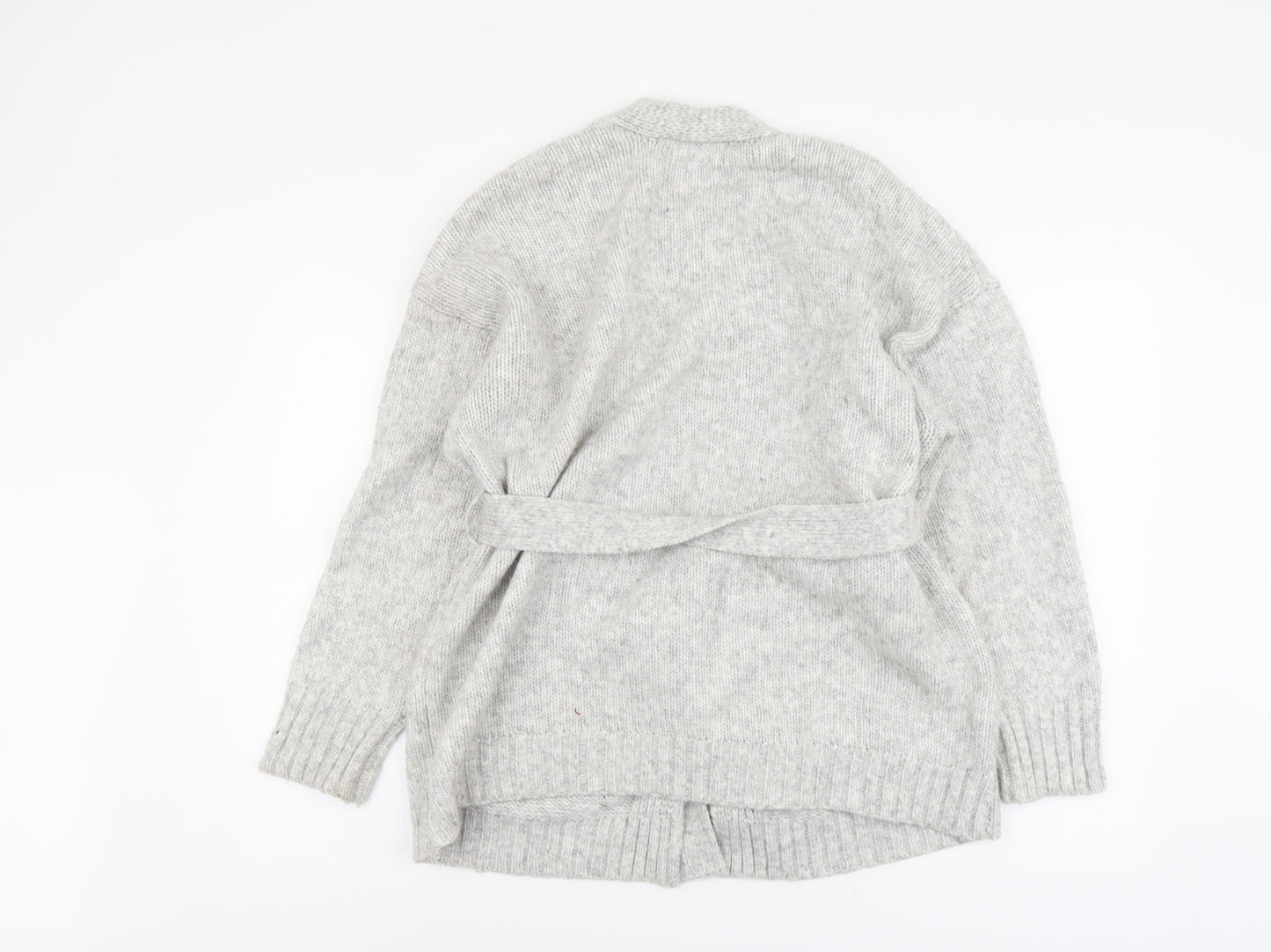 Primark Womens Grey V-Neck Acrylic Cardigan Jumper Size M