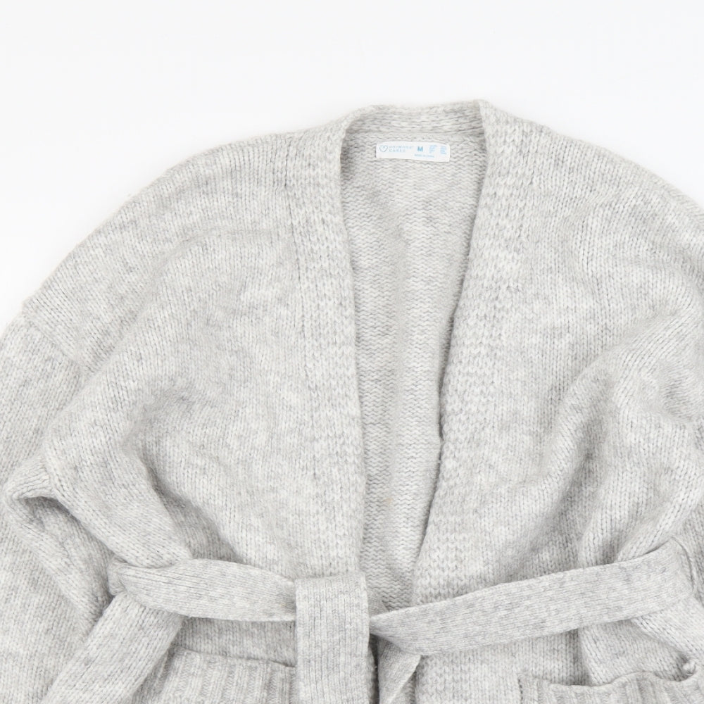 Primark Womens Grey V-Neck Acrylic Cardigan Jumper Size M