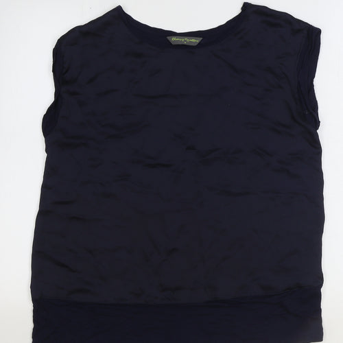 Blooming Marvellous Womens Blue Polyester Basic Blouse Size M Boat Neck