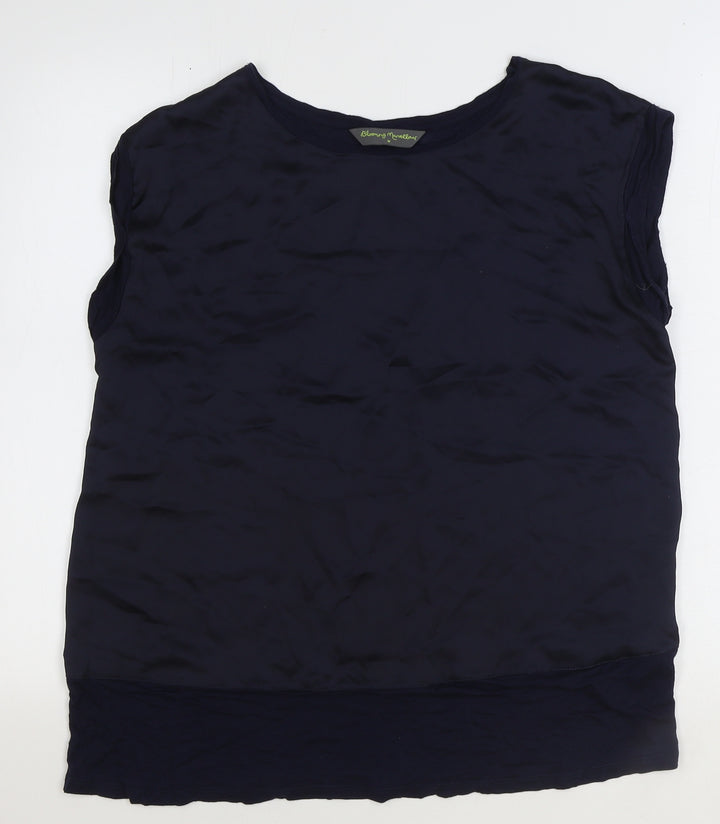 Blooming Marvellous Womens Blue Polyester Basic Blouse Size M Boat Neck