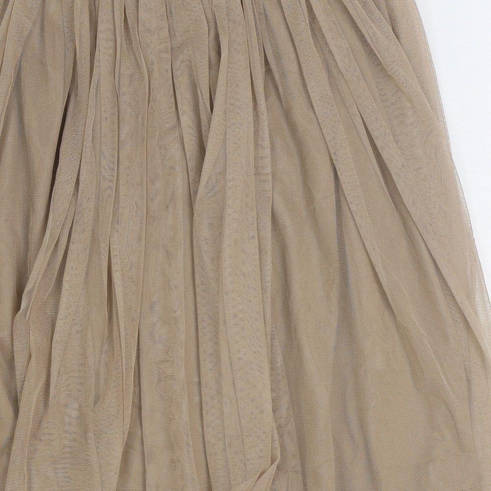 Lace & Beads Womens Beige Polyester Tutu Skirt Size 8