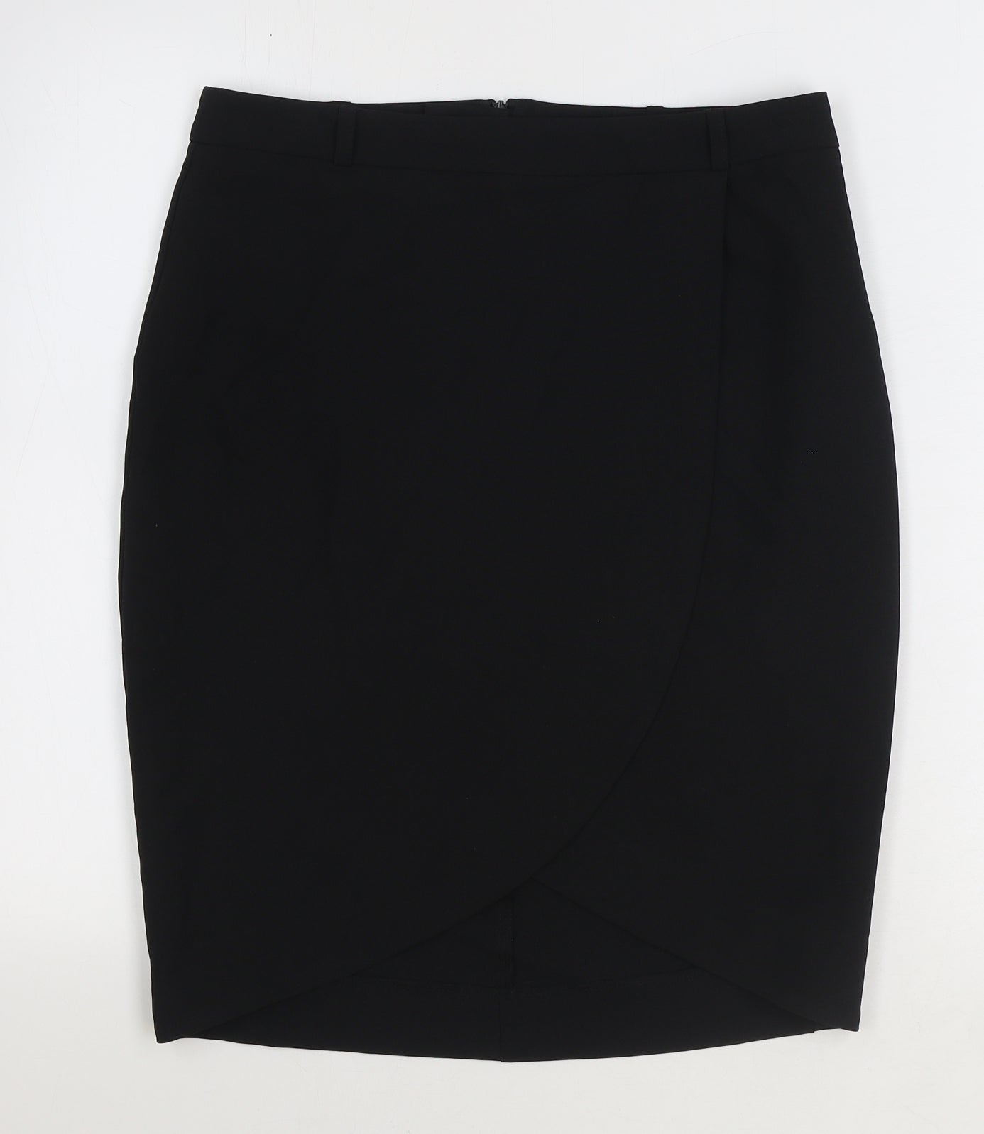 ASOS Womens Black Polyester Straight & Pencil Skirt Size 12 Zip