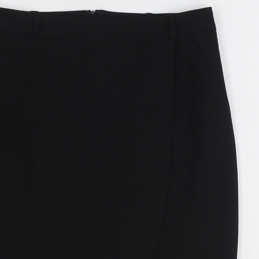 ASOS Womens Black Polyester Straight & Pencil Skirt Size 12 Zip