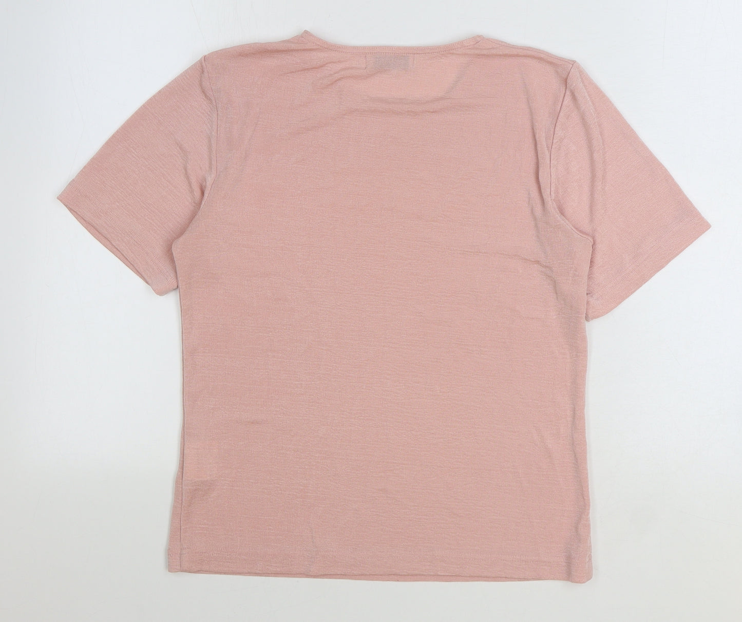 Damart Womens Pink Polyester Basic T-Shirt Size 12 Round Neck - Size 12/14