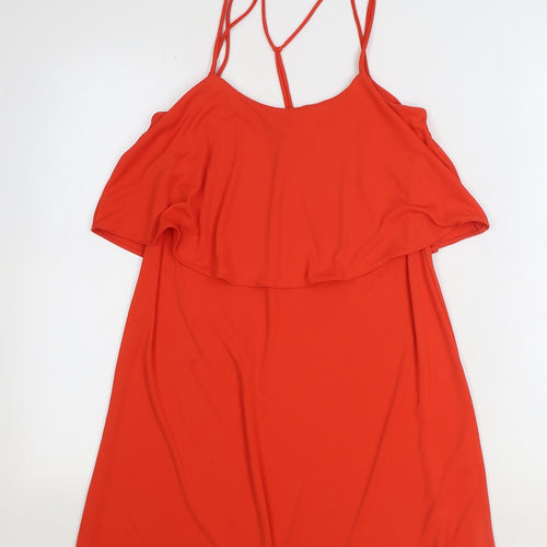 River Island Womens Red Polyester A-Line Size 6 Scoop Neck Pullover
