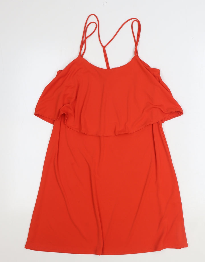River Island Womens Red Polyester A-Line Size 6 Scoop Neck Pullover