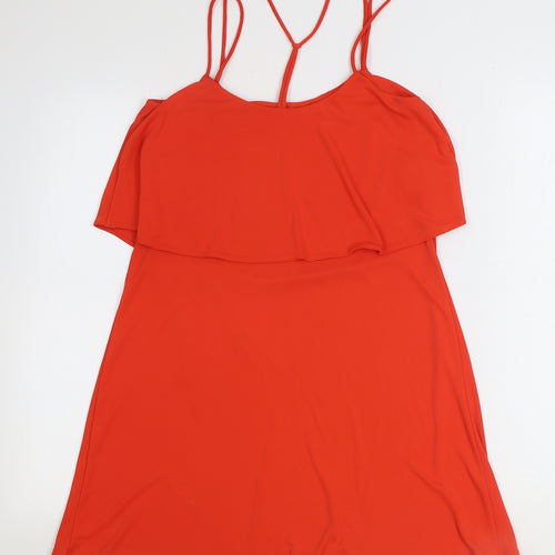 River Island Womens Red Polyester A-Line Size 6 Scoop Neck Pullover