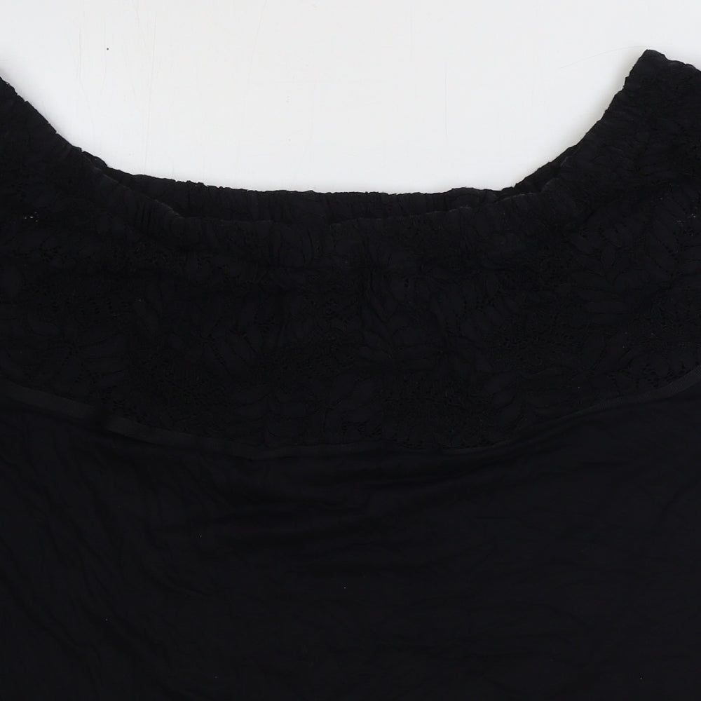 TU Womens Black Viscose Basic T-Shirt Size 20 Round Neck