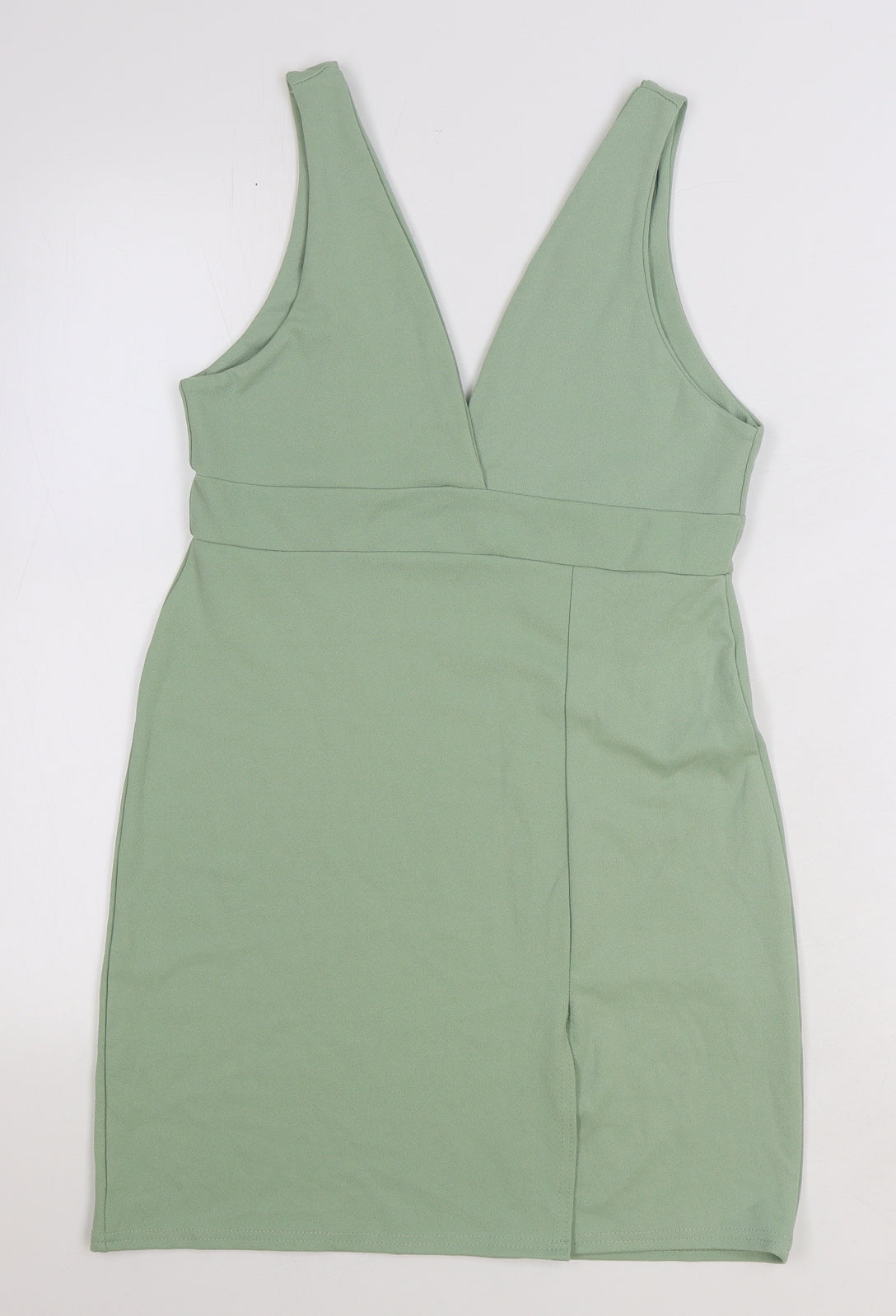 Nasty Gal Womens Green Polyester Mini Size 12 V-Neck Pullover