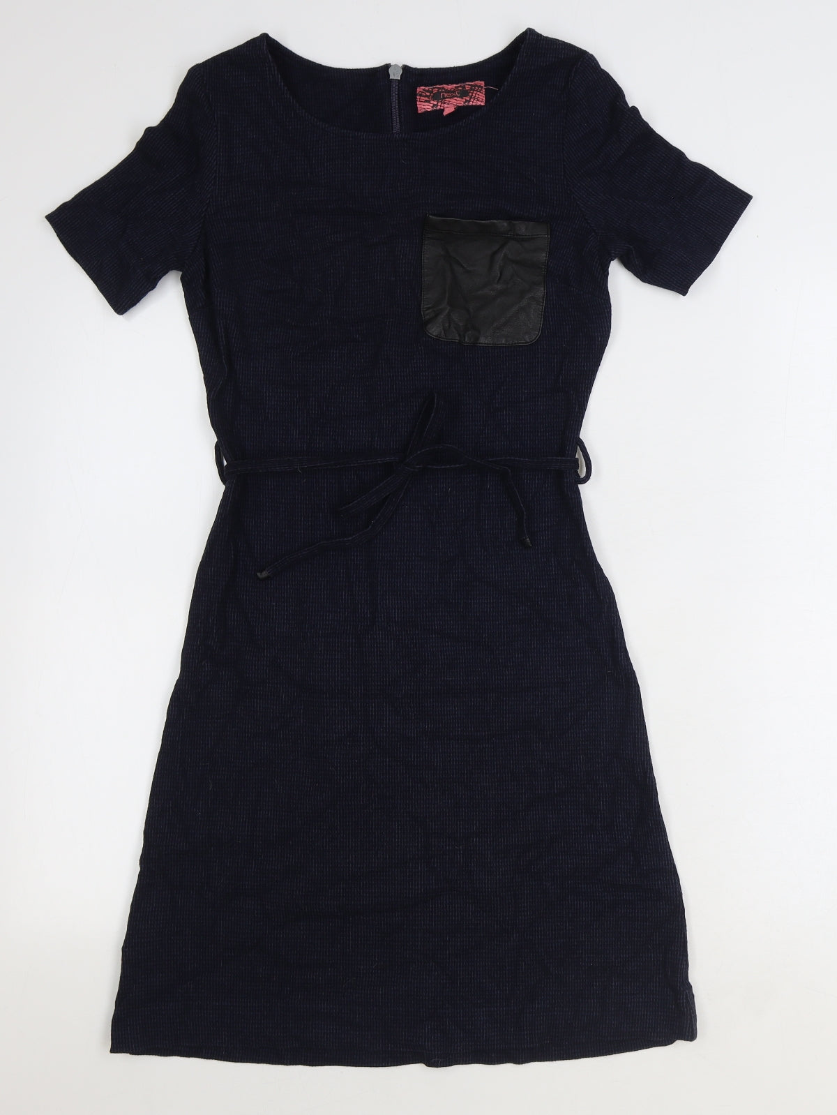 NEXT Womens Blue Viscose Fit & Flare Size 8 Boat Neck Zip