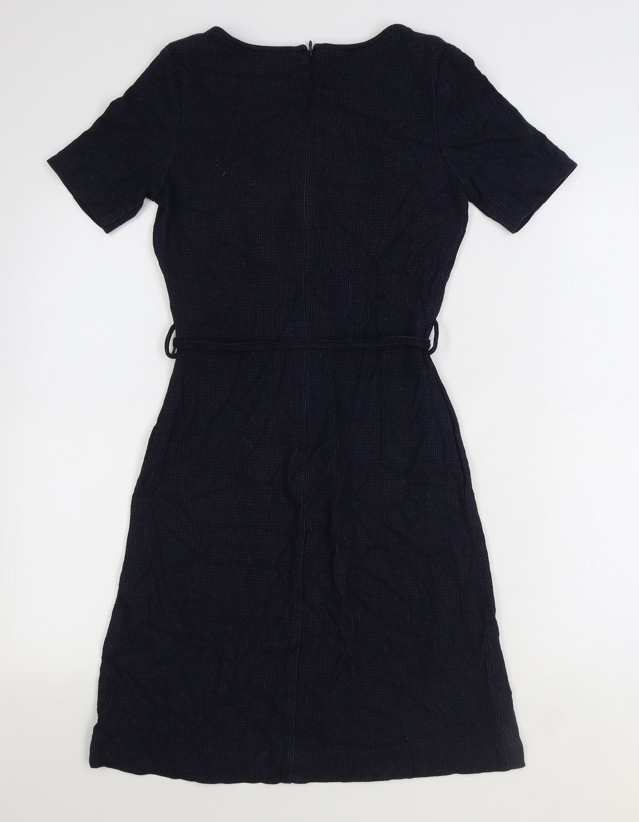 NEXT Womens Blue Viscose Fit & Flare Size 8 Boat Neck Zip