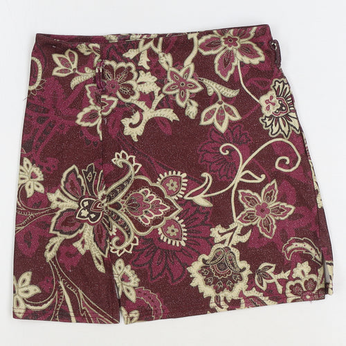 Urban renewal Womens Red Floral Polyester Straight & Pencil Skirt Size XS