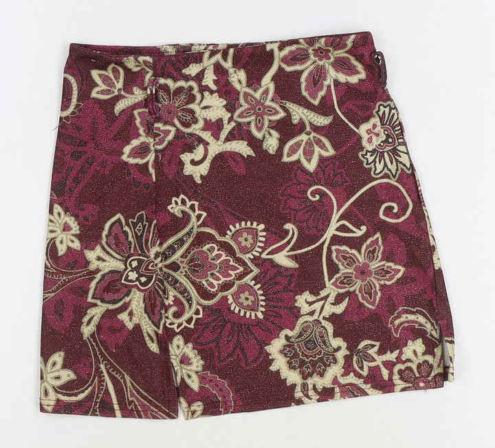 Urban renewal Womens Red Floral Polyester Straight & Pencil Skirt Size XS