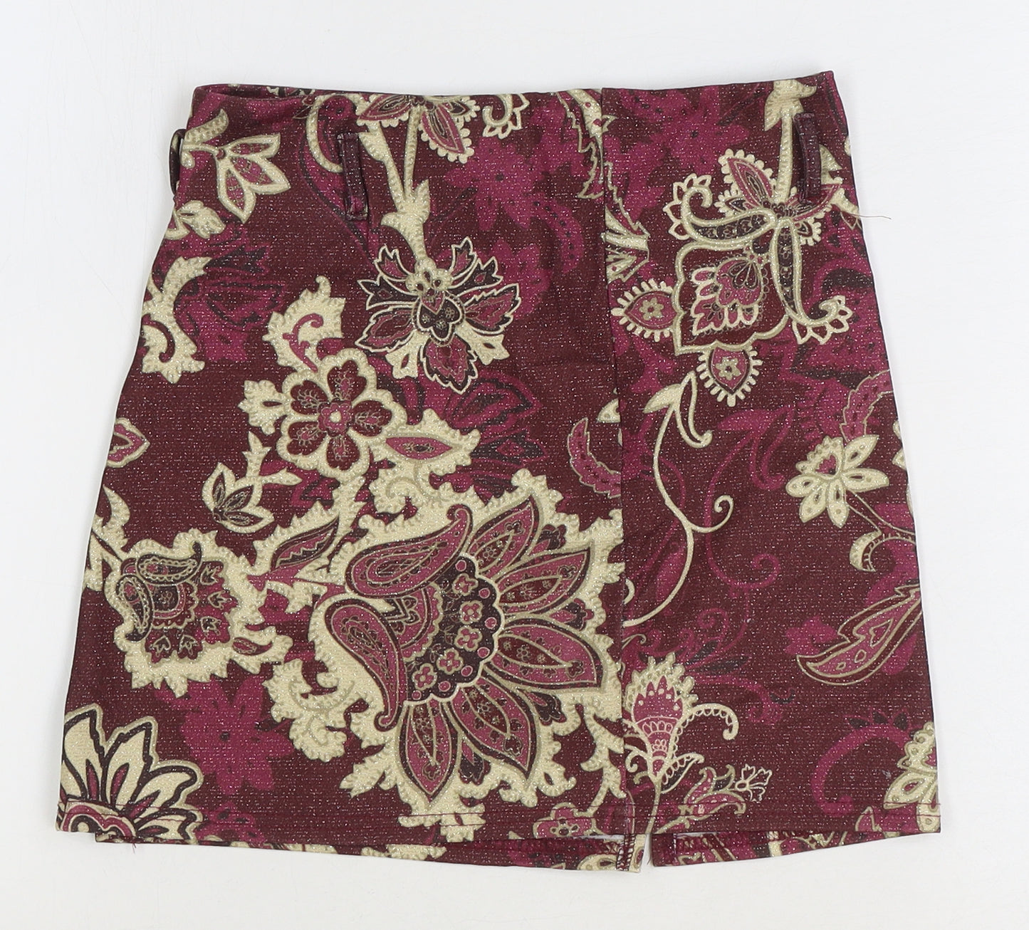 Urban renewal Womens Red Floral Polyester Straight & Pencil Skirt Size XS