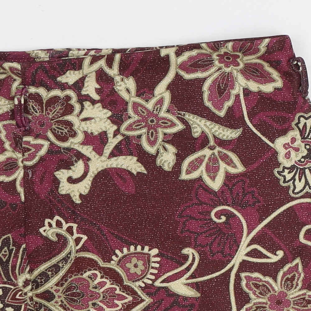Urban renewal Womens Red Floral Polyester Straight & Pencil Skirt Size XS