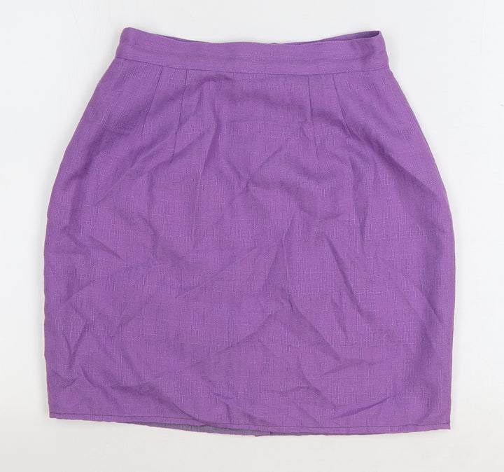 Amanda Smith Womens Purple Polyester Tulip Skirt Size 6 Zip
