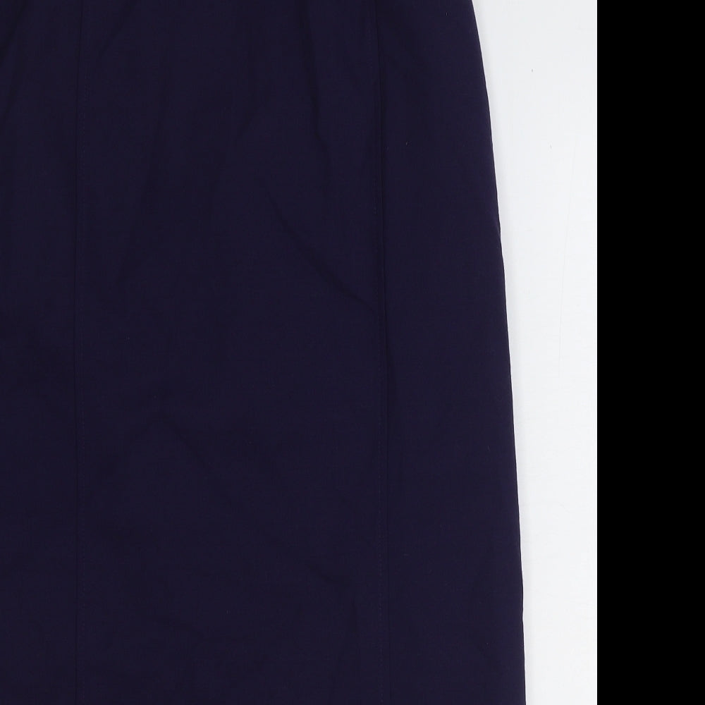 ELVI Womens Blue Wool Straight & Pencil Set Size 16 Zip