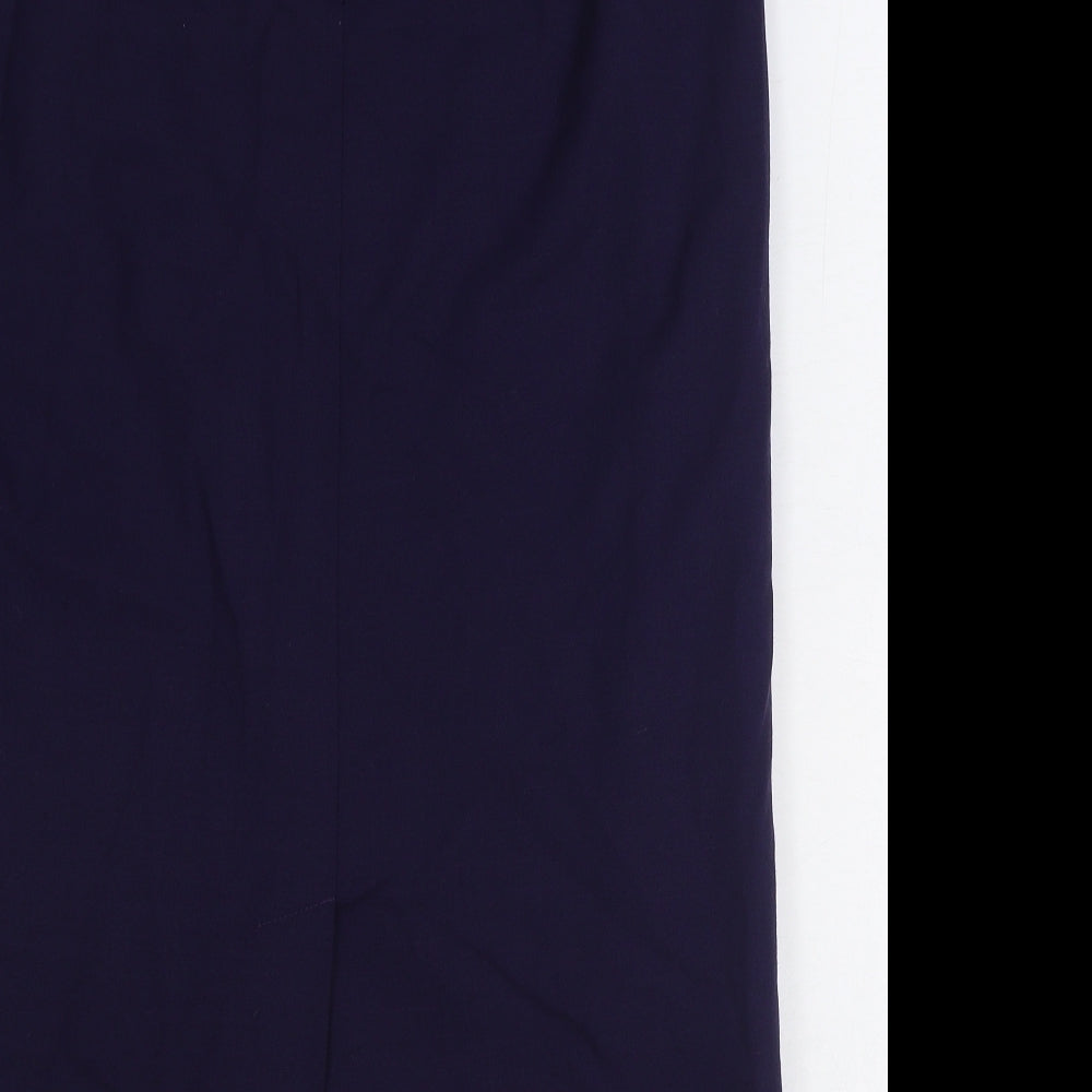 ELVI Womens Blue Wool Straight & Pencil Set Size 16 Zip