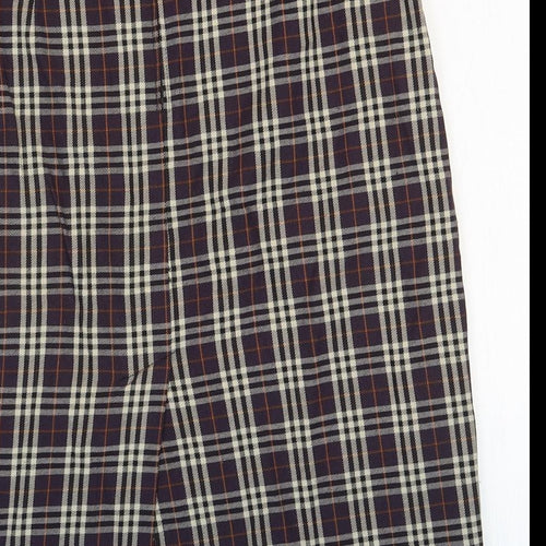 United Colours of Benetton Womens Multicoloured Plaid Viscose Straight & Pencil Skirt Size 12 Zip