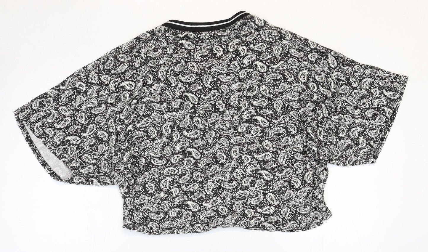 Missguided Womens Multicoloured Paisley Viscose Basic Blouse Size 8 Scoop Neck