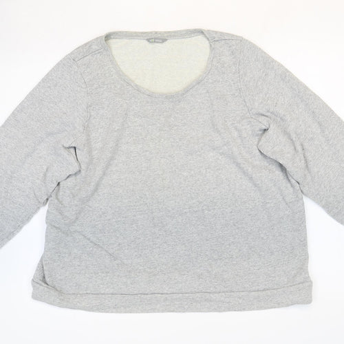 Marks and Spencer Womens Grey Round Neck Cotton Pullover Jumper Size 24