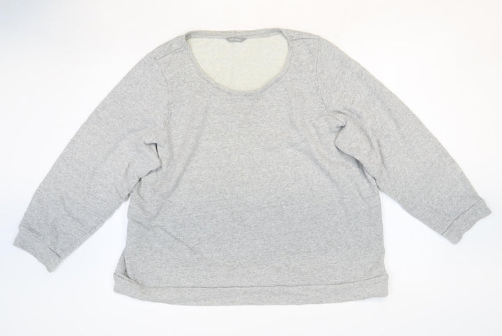 Marks and Spencer Womens Grey Round Neck Cotton Pullover Jumper Size 24