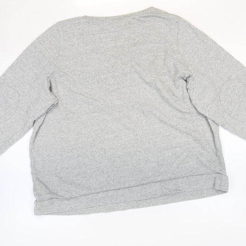 Marks and Spencer Womens Grey Round Neck Cotton Pullover Jumper Size 24