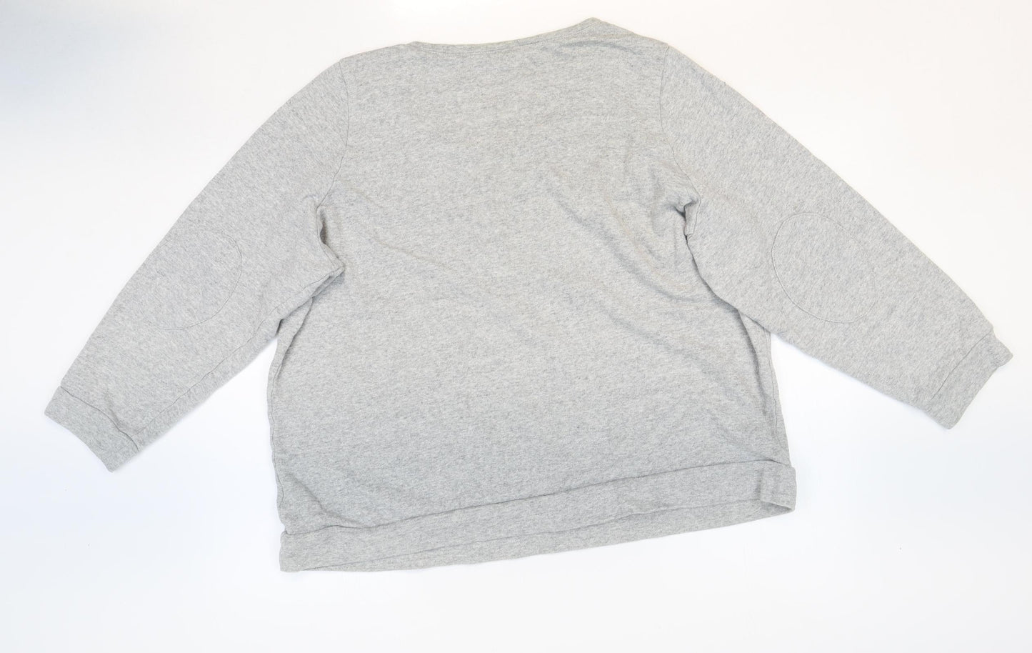 Marks and Spencer Womens Grey Round Neck Cotton Pullover Jumper Size 24