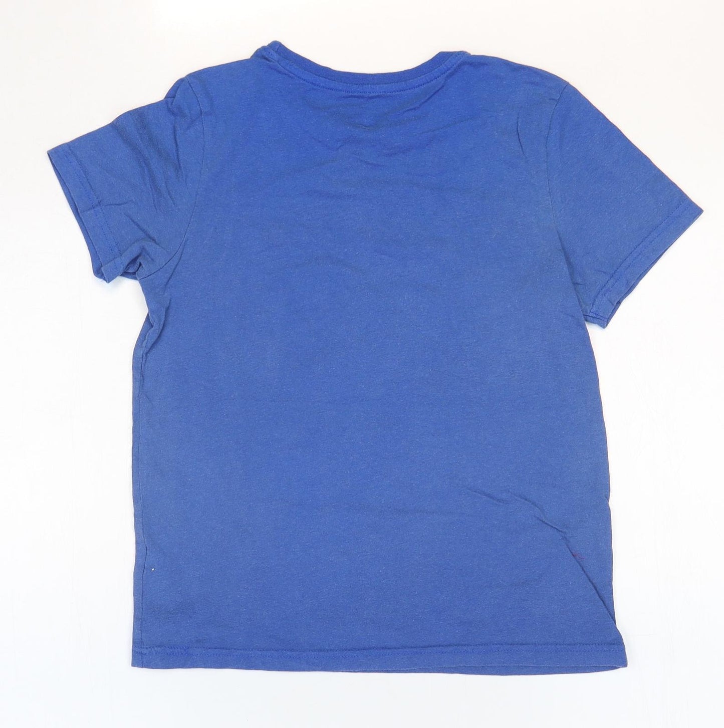 Primark Boys Blue 100% Cotton Basic T-Shirt Size 9-10 Years Round Neck Pullover - Slam Dunk