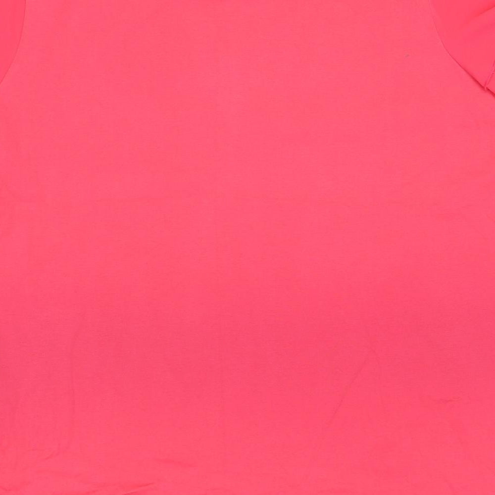Marks and Spencer Womens Pink 100% Cotton Basic T-Shirt Size 18 Round Neck