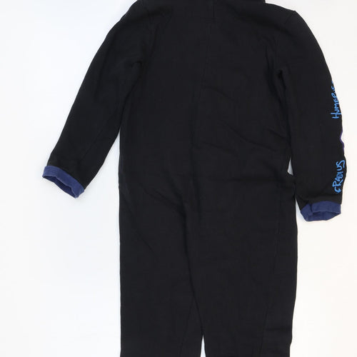 John Lewis Boys Black Geometric Cotton One Piece Size 9 Years Zip