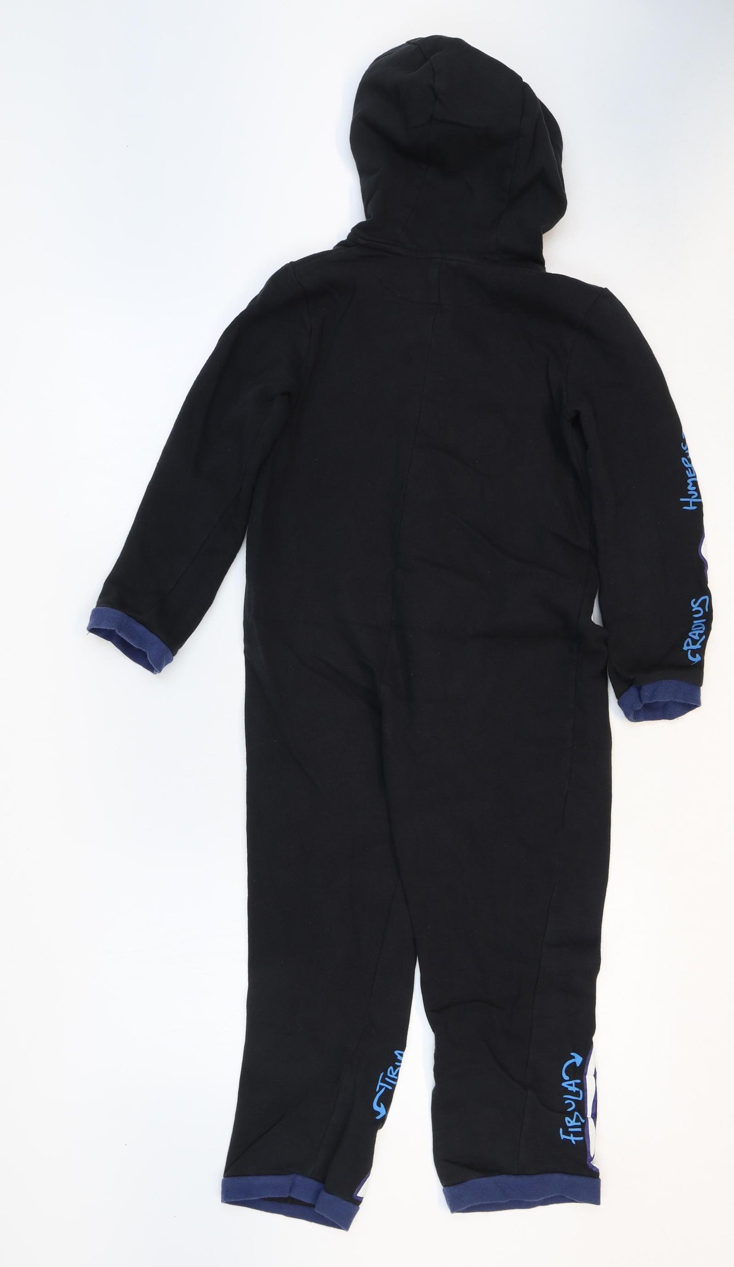 John Lewis Boys Black Geometric Cotton One Piece Size 9 Years Zip