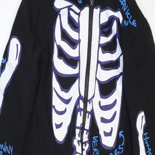 John Lewis Boys Black Geometric Cotton One Piece Size 9 Years Zip