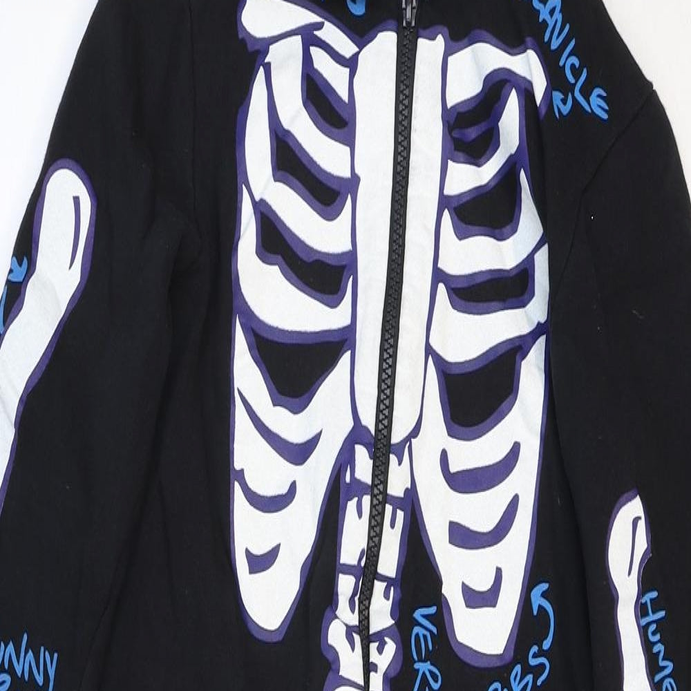 John Lewis Boys Black Geometric Cotton One Piece Size 9 Years Zip