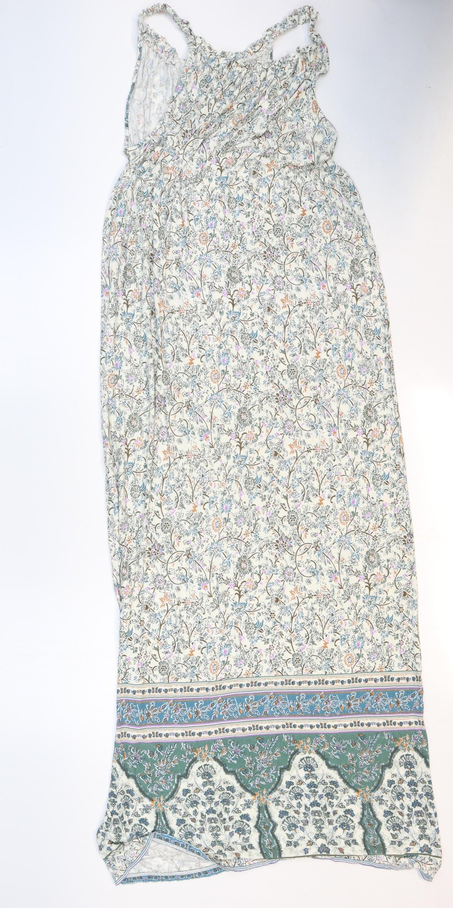 NEXT Womens Multicoloured Floral Viscose Maxi Size 14 Scoop Neck Pullover