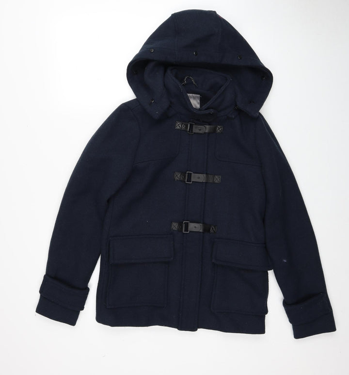 VERO MODA Womens Blue Pea Coat Coat Size S Zip