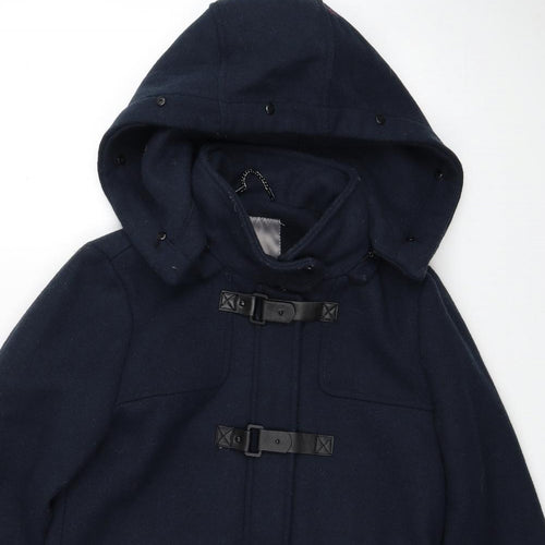 VERO MODA Womens Blue Pea Coat Coat Size S Zip