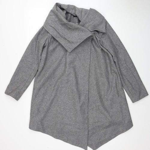 ASOS Womens Grey Overcoat Coatigan Size 8 Button
