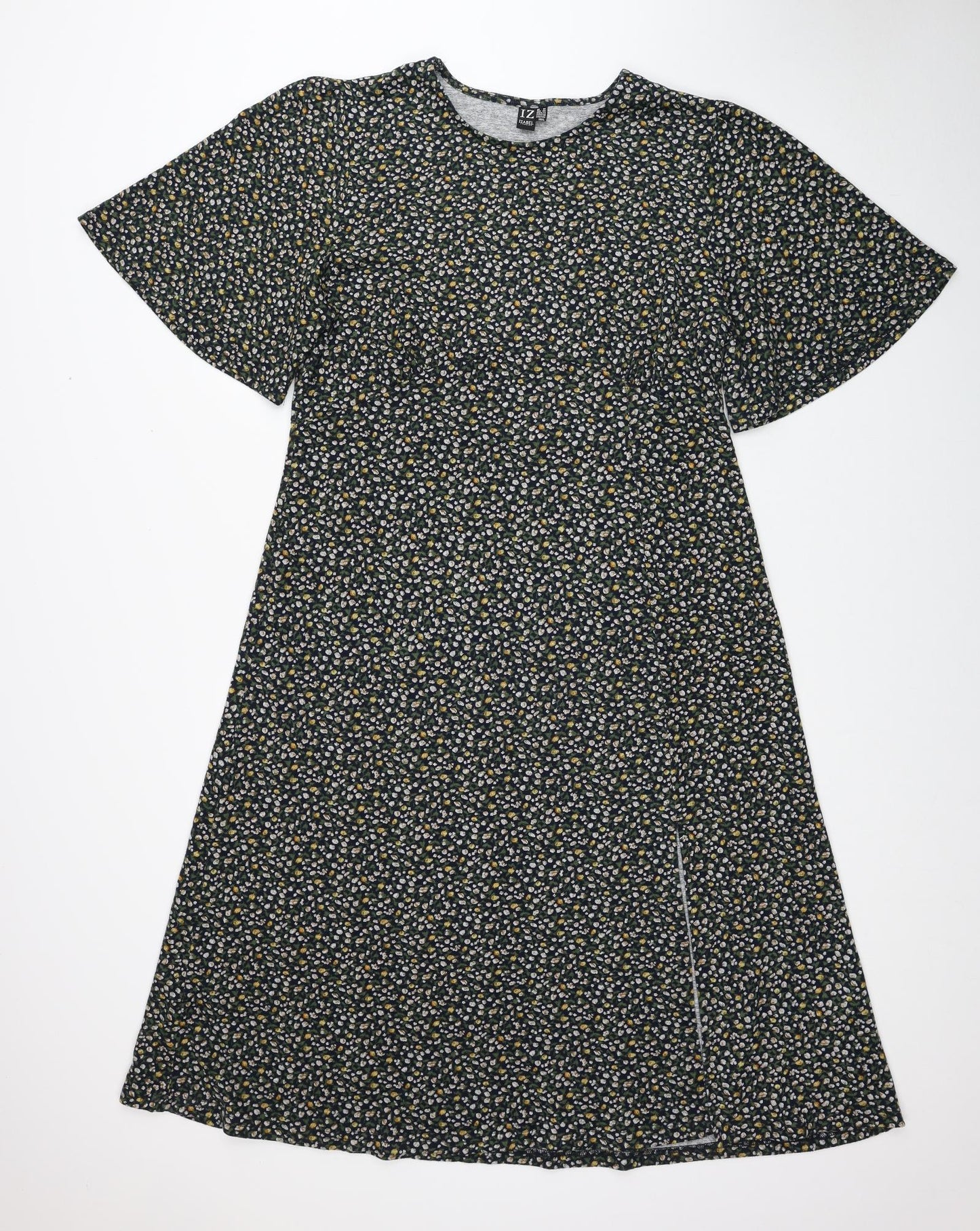 Izabel Womens Green Floral Polyester A-Line Size 18 Round Neck Pullover