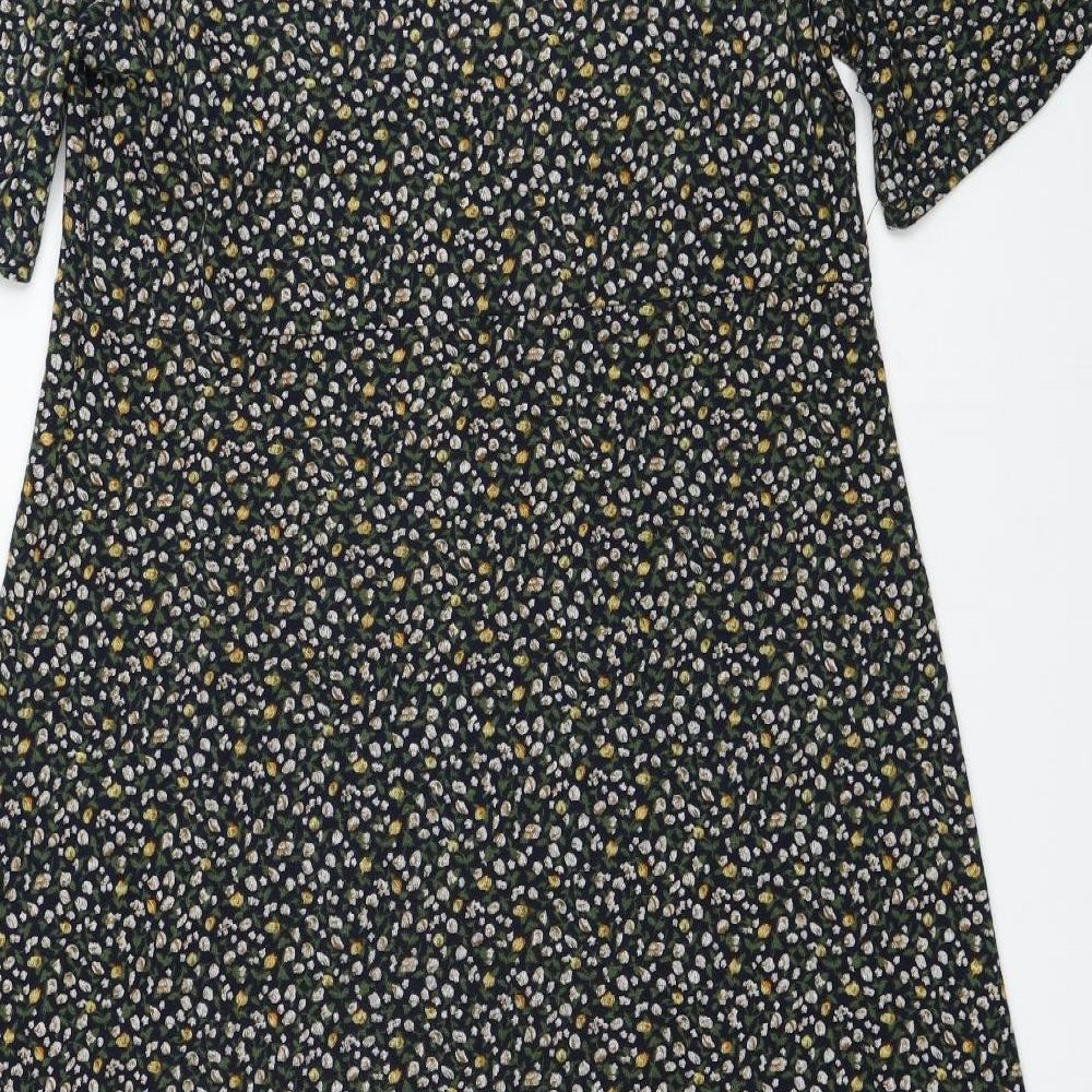 Izabel Womens Green Floral Polyester A-Line Size 18 Round Neck Pullover