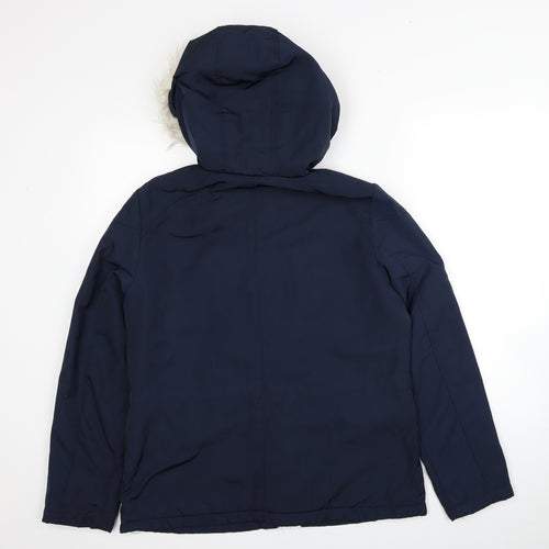 Principles Womens Blue Parka Coat Size 12 Zip