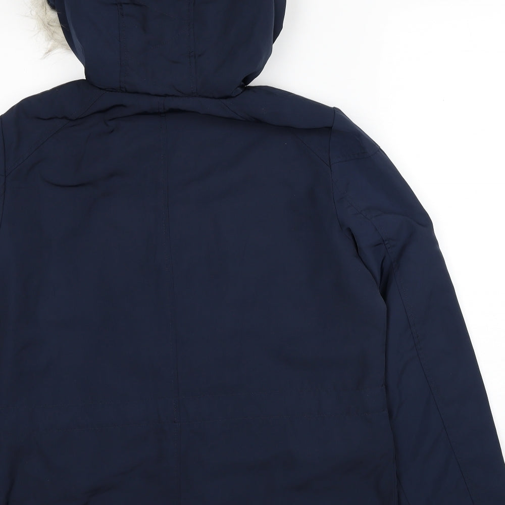 Principles Womens Blue Parka Coat Size 12 Zip