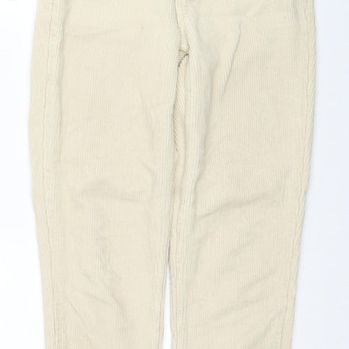 Topshop Womens Beige Cotton Trousers Size 25 in L28 in Regular Zip