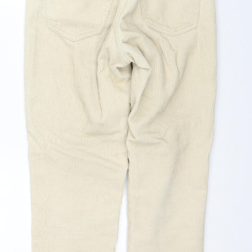 Topshop Womens Beige Cotton Trousers Size 25 in L28 in Regular Zip