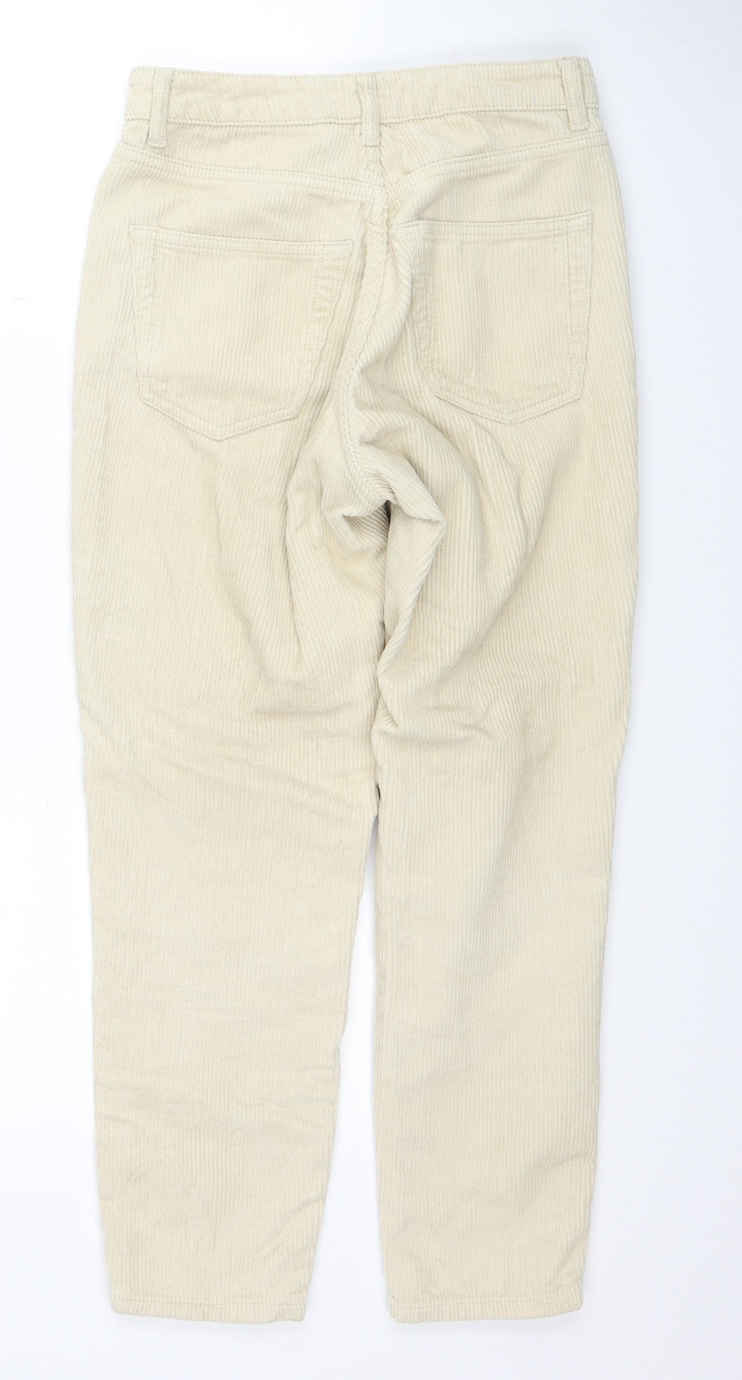 Topshop Womens Beige Cotton Trousers Size 25 in L28 in Regular Zip